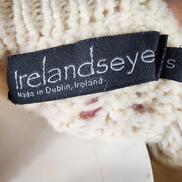 Irelandseye Cara Crew Neck 100% Virgin Wool Cream Size Small Fisherman - Picture 11 of 14